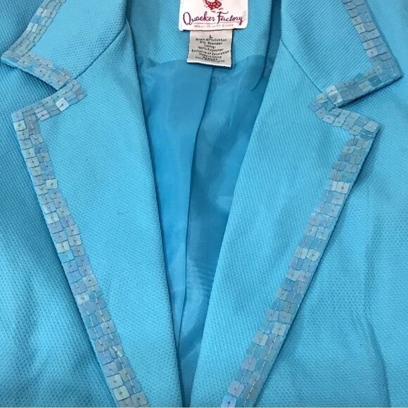 Quaker Factory Sequin Single Button Blazer Size Large - Picture 11 of 11